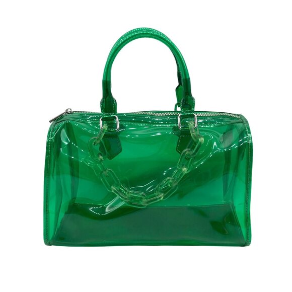 Like Dreams Green Iced Out Hologram Satchel Bag - Picture 1 of 11